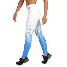 Load image into Gallery viewer, Diamond Blue-Fade High-Waist Leggings (White)